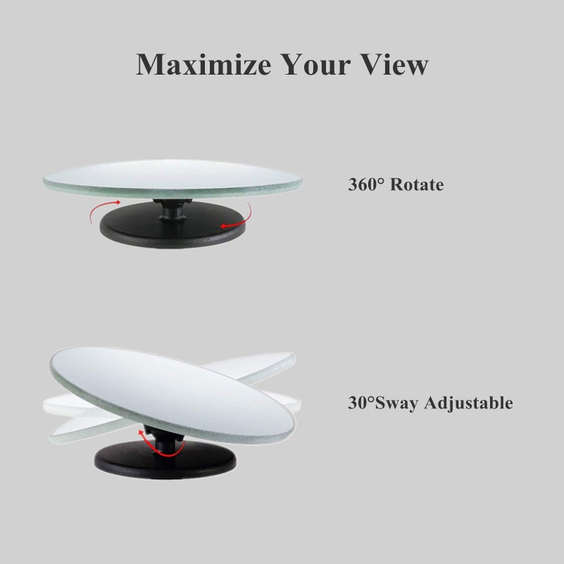 MARLBSTON 2 pcs Blind Spot Mirrors  2"" Round HD Glass Convex 360 Wide Angle Side Rear View Mirror with ABS Housing for Cars SUV and Trucks  Chrome  Pack of 2 - Image 2